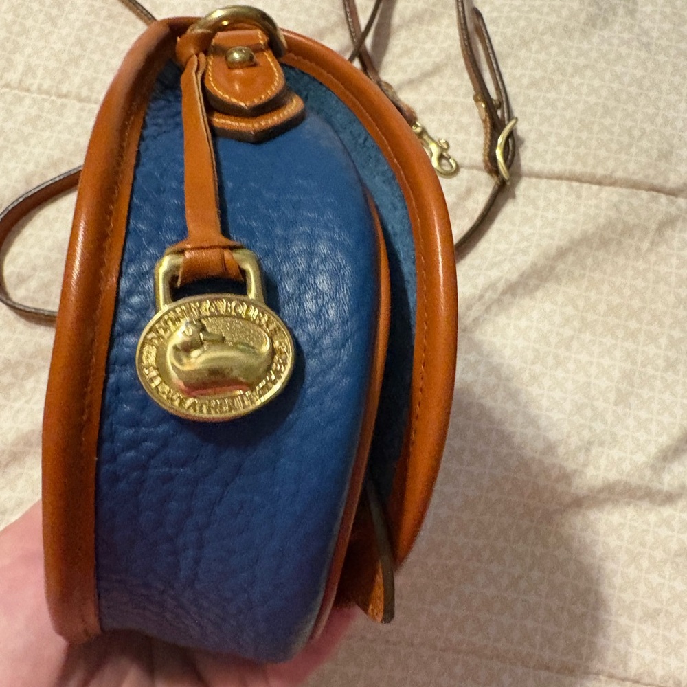 Dooney & Bourke Blue and Tan Leather Crossbody - Picture 6 of 11